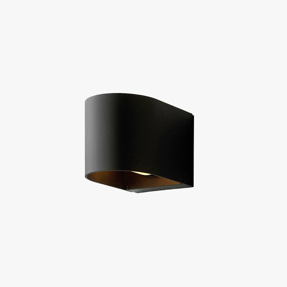 Ray Modern Cylinder Metal Outdoor Wall Lamp, Balck