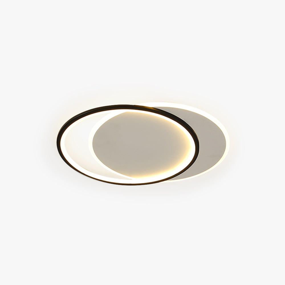 Arisha Modern Square/ Round Flush Mount Ceiling Light, Black with White
