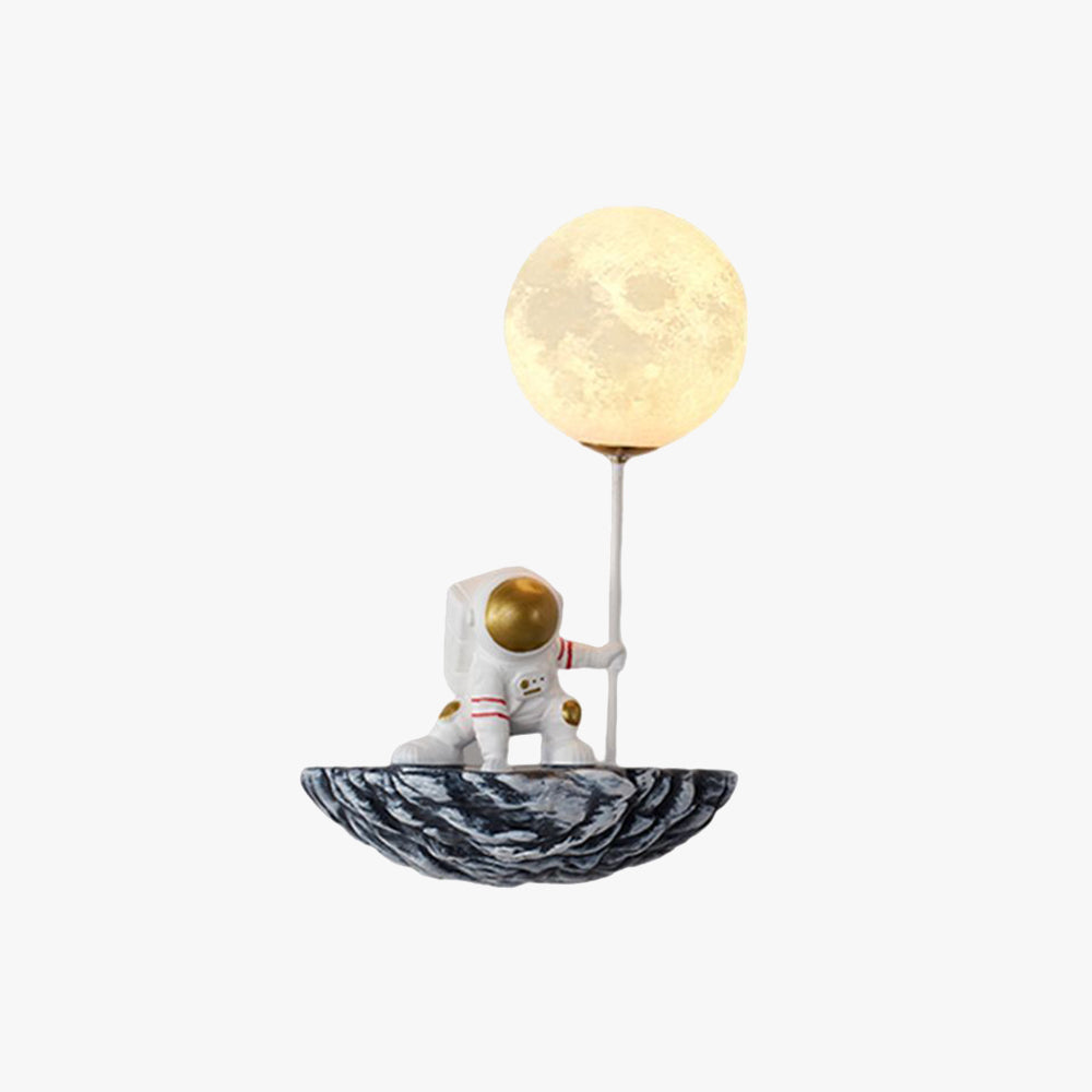 Aria Decorative Astronaut Glass/ Wall Lamp, White/Blue-White