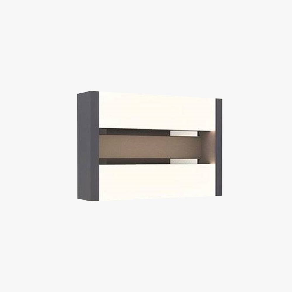 Ray Mondern Rectangular Rotatable Metal Outdoor Wall Lamp, Black
