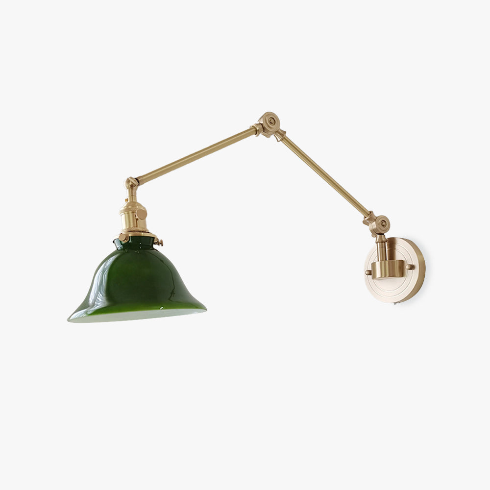 Tiffany Vintage Foldable  Wall Lamp, Green/White