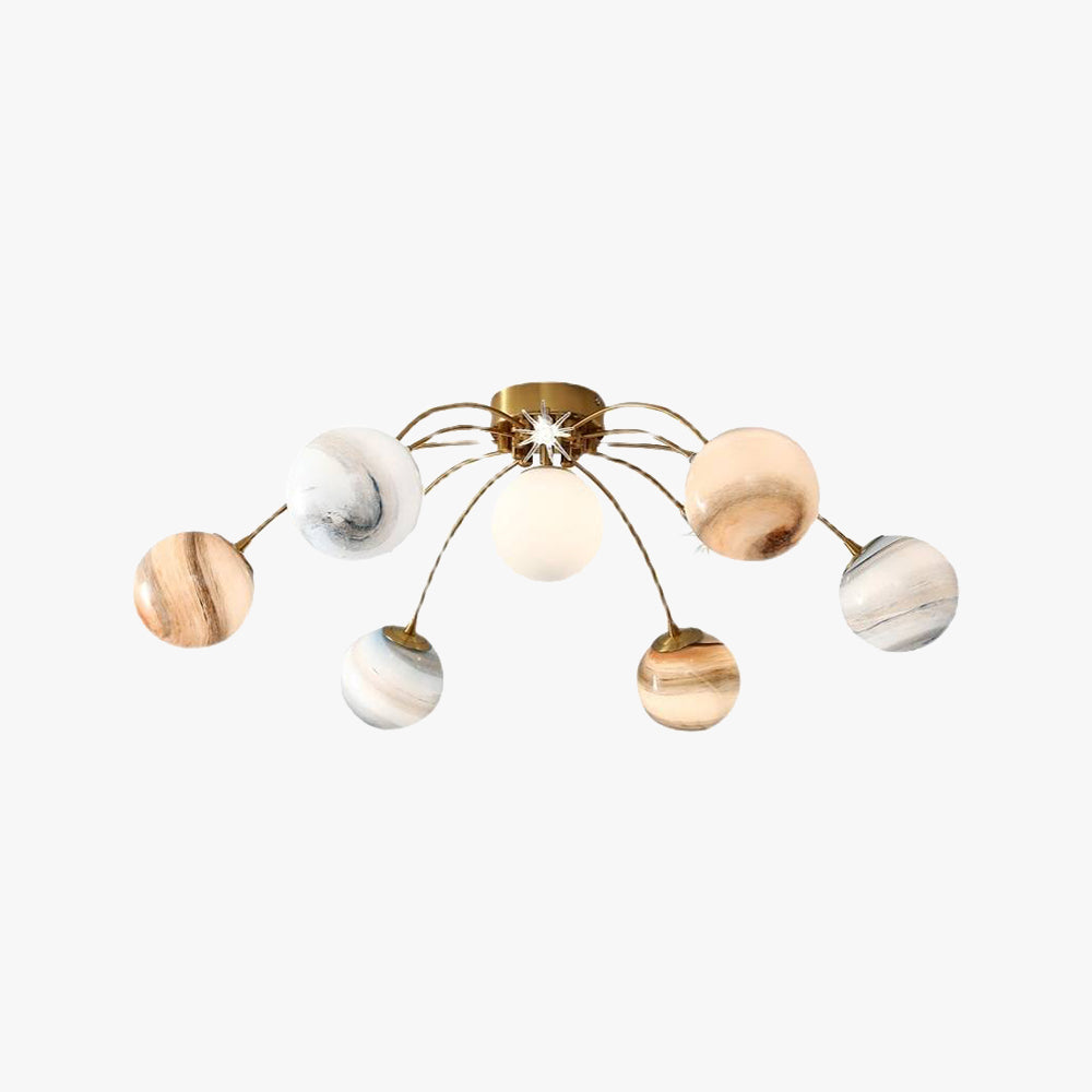 Aria Modern Planet Flush Mount Ceiling Light, Living Room