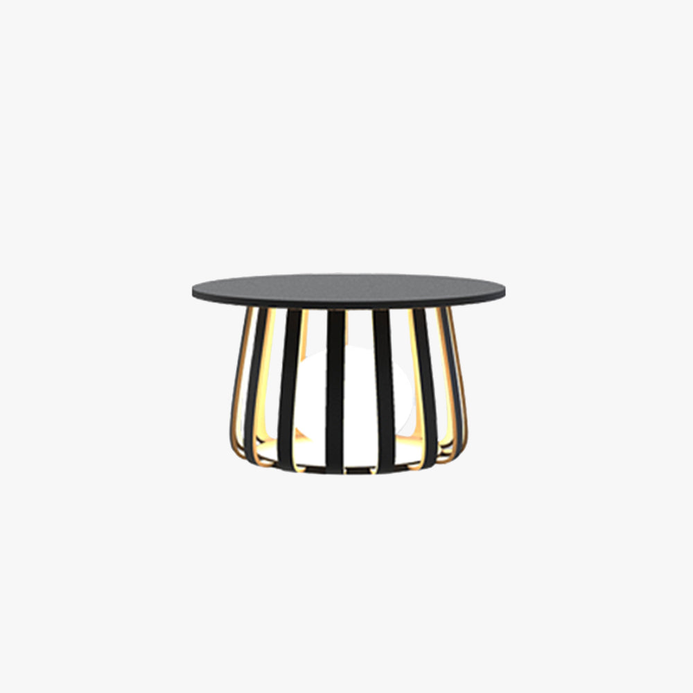 Ray Table Metal Outdoor Solar Floor Lamp, Hardwired/Solar, Black