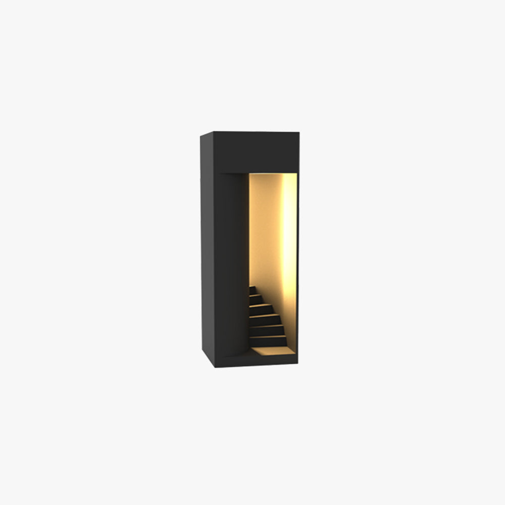 Ray Minimalist Waterproof Cuboid Rechargeable/Solar Lamp de Table, Black/White