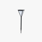Ray Modern Metal Tapered Solar Outdoor Path Light, Black