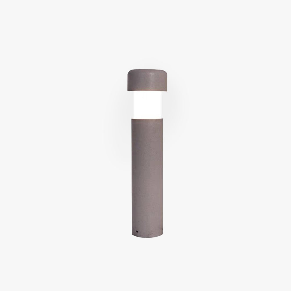 Ray Modern Metal Cylindrical Outdoor Path Light, Grey
