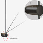 Eonix Minimalist Rotatable Linear Indoor Wall Lamp, Black