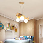 Arisha Vintage Airplane Shape Pendant Light, Wood