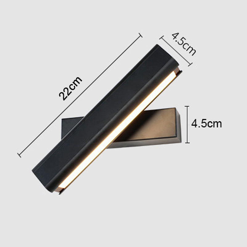 Orin Modern Rectangles Metal Rotatable Wall Lamp, Black/White