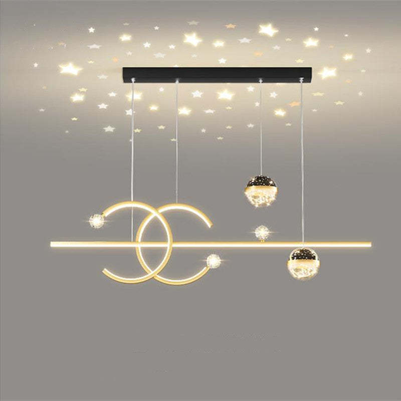 Arisha Luxury Globe Metal/Glass Pendant Light, Black/Gold