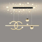 Arisha Luxury Globe Metal/Glass Pendant Light, Black/Gold