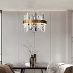 Kristy Modern Crystal Ring Chandelier Black&Gold