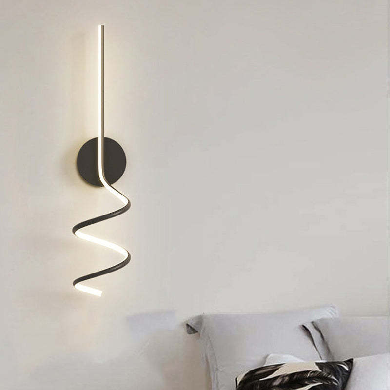 Arisha Modern LED Art Interior Wall Light Spiral, Black & White