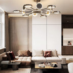 Arisha Modern Led Chandelier, Geometric, Black Dimmable