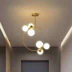 Valentina Modern Glass Globe Pendant Light, Metal & Glass, 3 Style