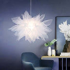 Arisha Modern Flower Fabric Pendant Light, Bedroom, White