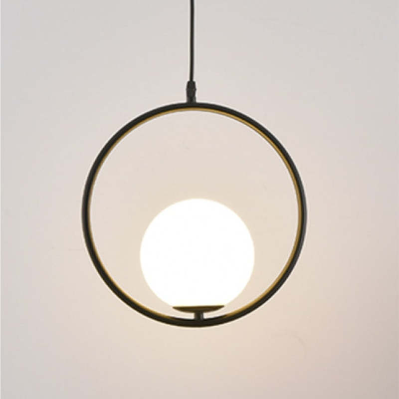 Arisha Modern Globe Metal/Glass Pendant Light, 3 Style