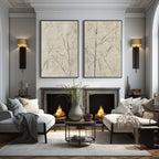 Wabi-Sabi Bamboo Diptych Bas-Relief Painting Set