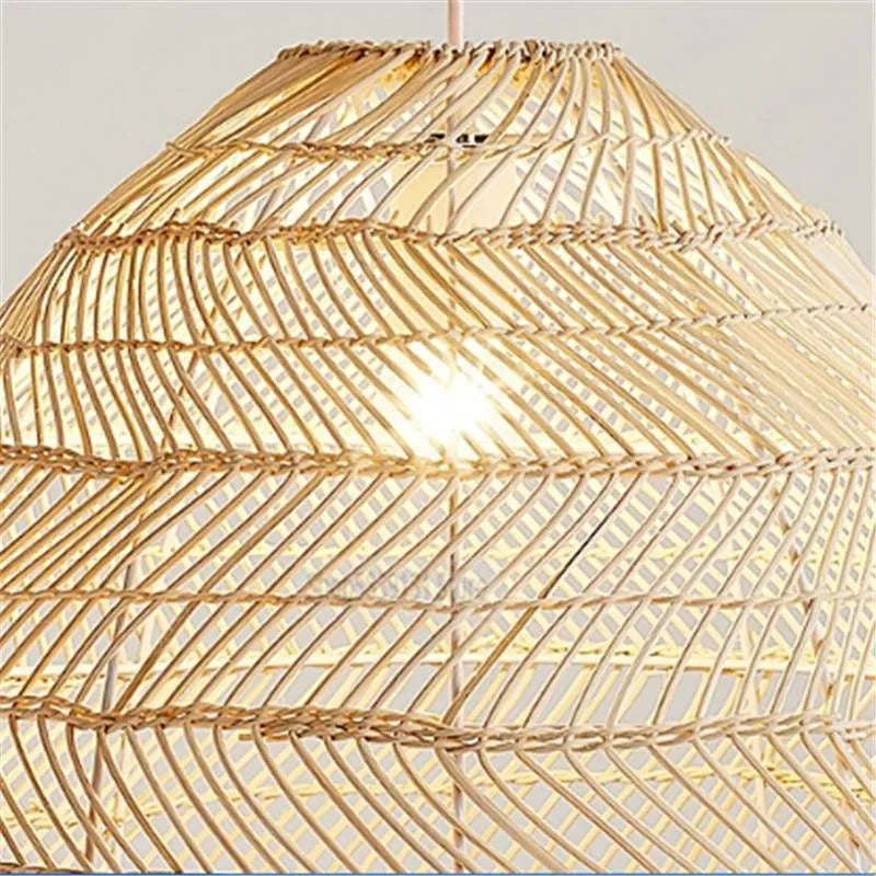 Lian Rattan Bamboo Lampshade Hand Knitted Pendant Light