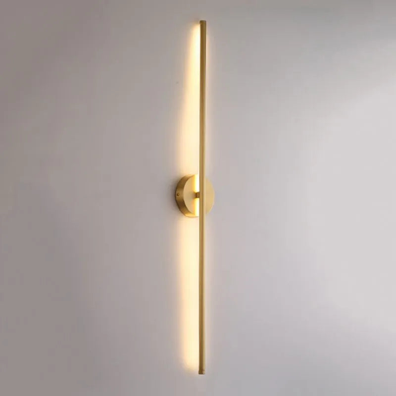 Fauro Modern Linear Metal&Silica Gel Wall Mount Lamps, Gold