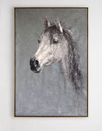 Monochrome Horse Head Oil Painting