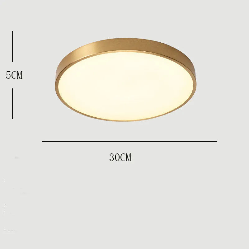Arisha Nordic LED Gold Round Ceiling Light, Metal &