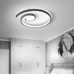 Arisha Modern Spiral Shaped Metal Ceiling Light, Black/White