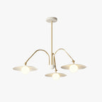 Arisha Minimalist Blown Metal Pendant Light, White/Gold