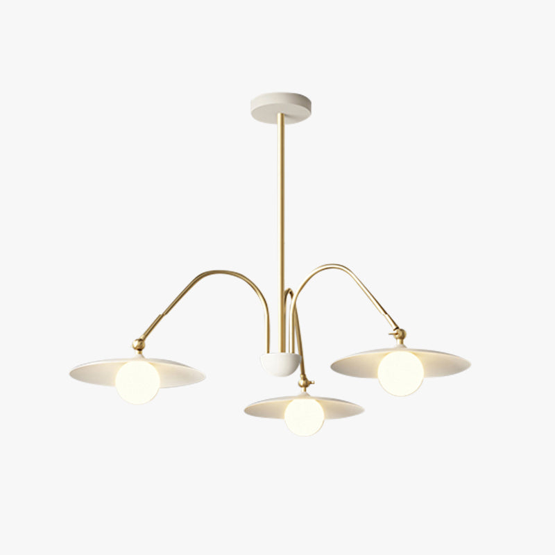 Arisha Minimalist Blown Metal Pendant Light, White/Gold