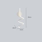 Arisha Modern LED Art Interior Wall Light Spiral, Black & White