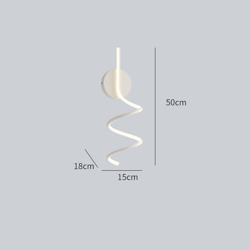 Arisha Modern LED Art Interior Wall Light Spiral, Black & White
