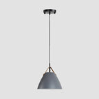 Valentina Modern Frisbee Shaped Metal Pendant Light, Black/White