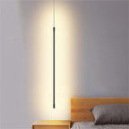 Erix Minimalist Linear Pendant Light Bedside, Black