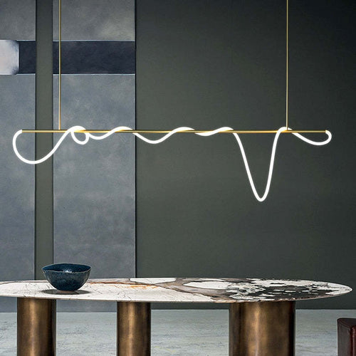 Arisha Curved & Linear Semi Flush Mount Ceiling Light, Gold