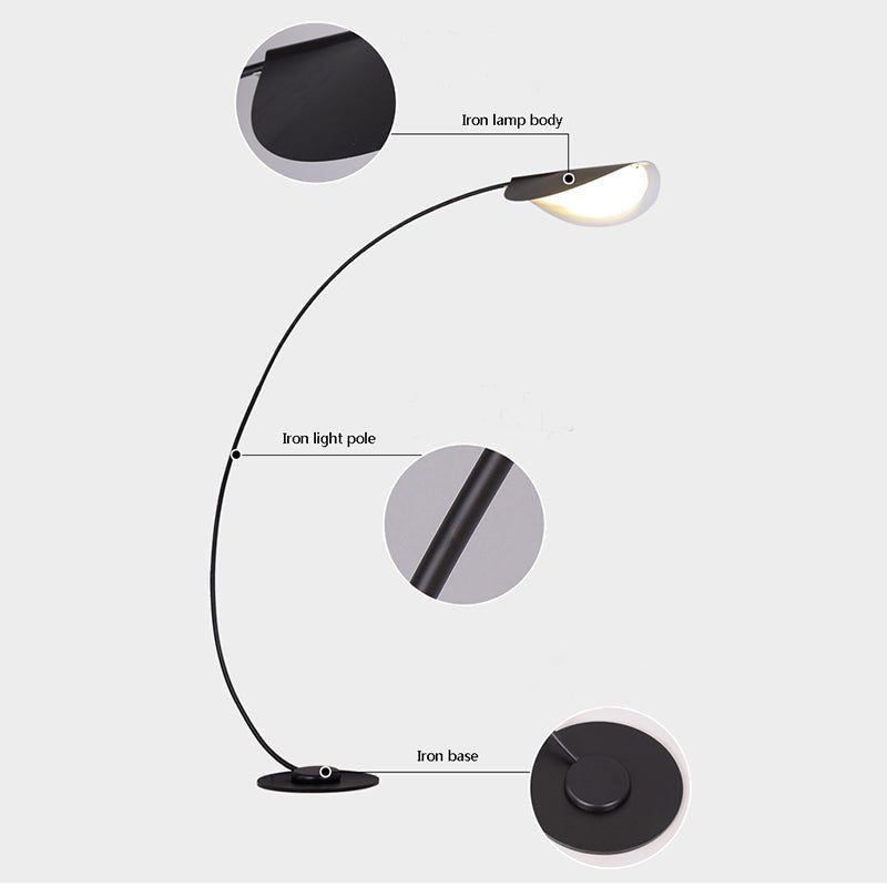 Edge Modern Arch Metal Floor Lamp, Black