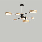 Arisha Pendant Light LED, Metal & Wood, Grey/White/Gold