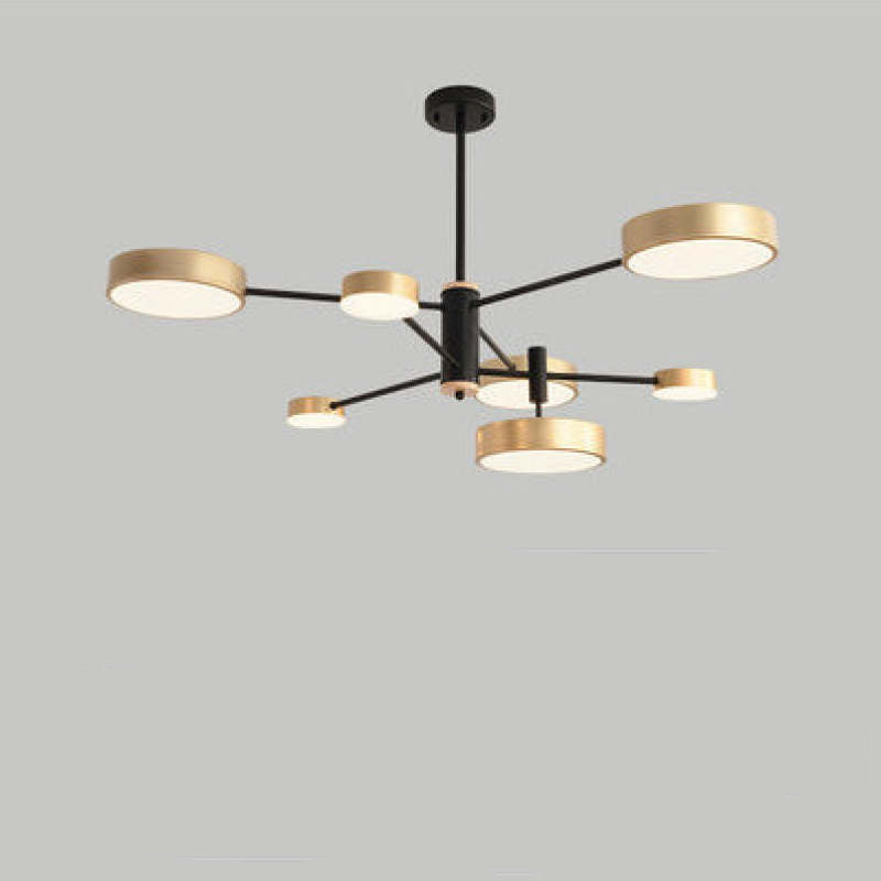 Arisha Pendant Light LED, Metal & Wood, Grey/White/Gold