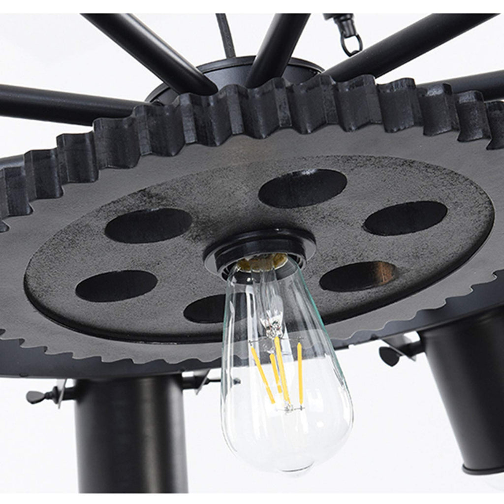 Epoch Industrial LED Pendant Light Black Metal/Rope Cafe/Bar