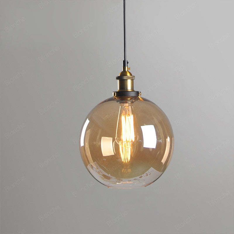 June Industrial Glass Pendant Light Clear/Amber/Smoke Grey