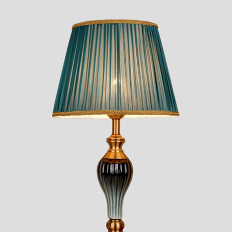 Eryn Antique Floor Lamp, Multi Colors, Metal/Fabric, Bedroom