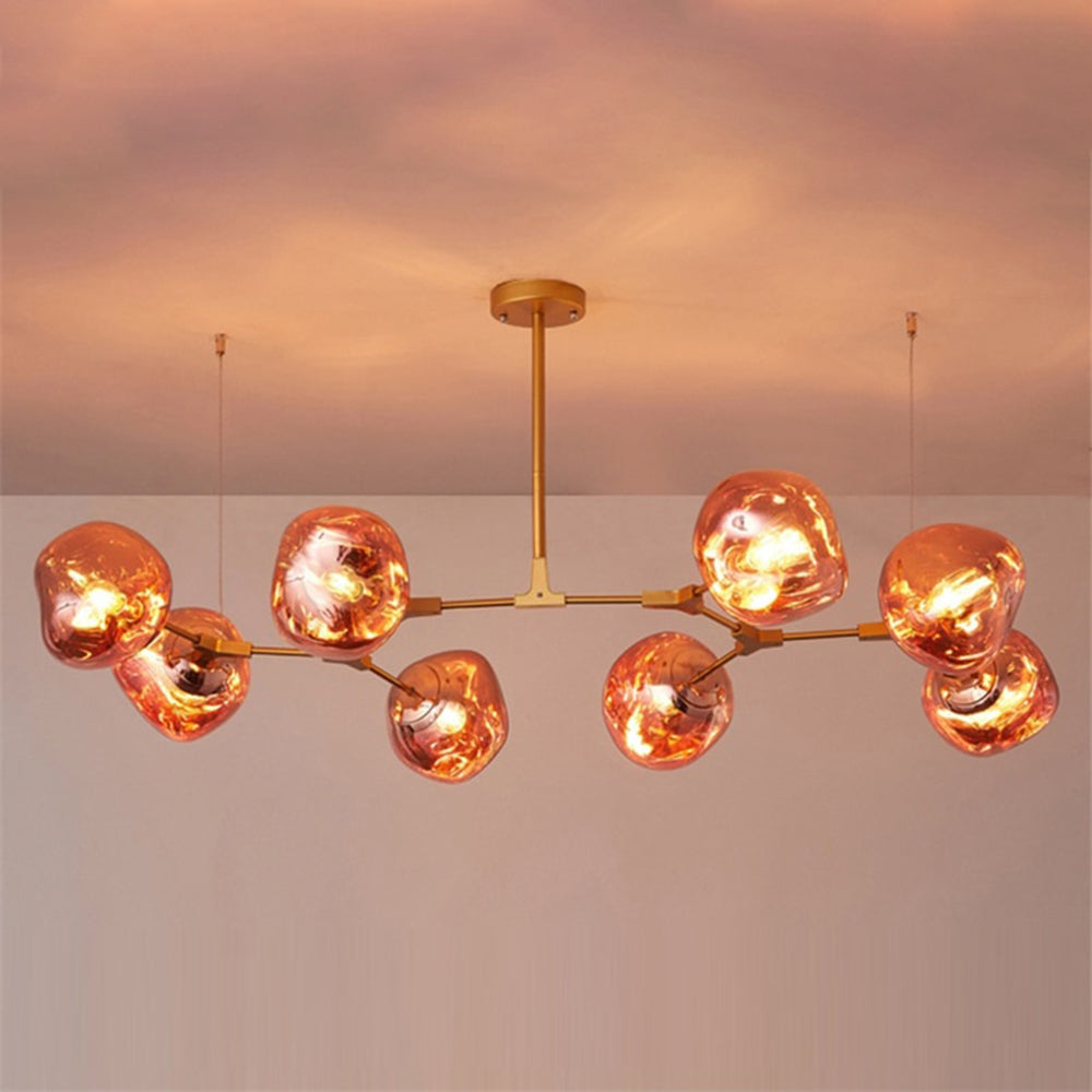 Arisha Modern Globe Lava 3 Pendant Light Fixture
