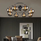 Valentina Nordic Bubble Glass Ceiling Light, Gray/Amber