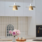 Valentina Modern LED Pendant Light White Wood Metal Bedroom