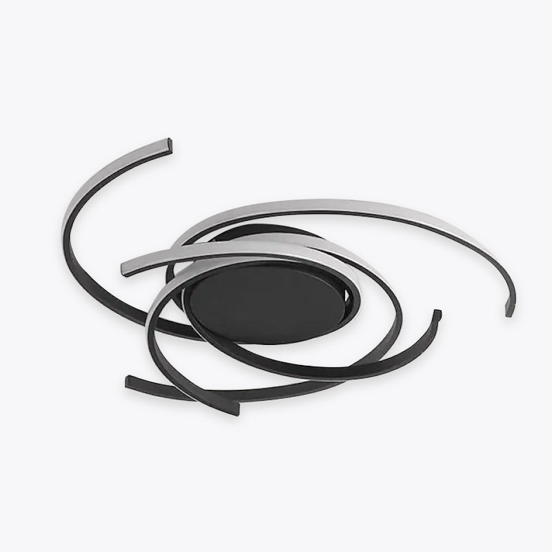 Arisha Modern Multi Arc Linetype Ceiling Light,Black/White