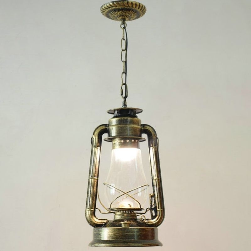 Silva Vintage Rustic Kerosene Pendant Light, 3 Color, 4 Style