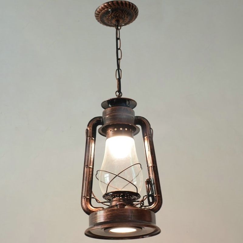 Silva Vintage Rustic Kerosene Pendant Light, 3 Color, 4 Style