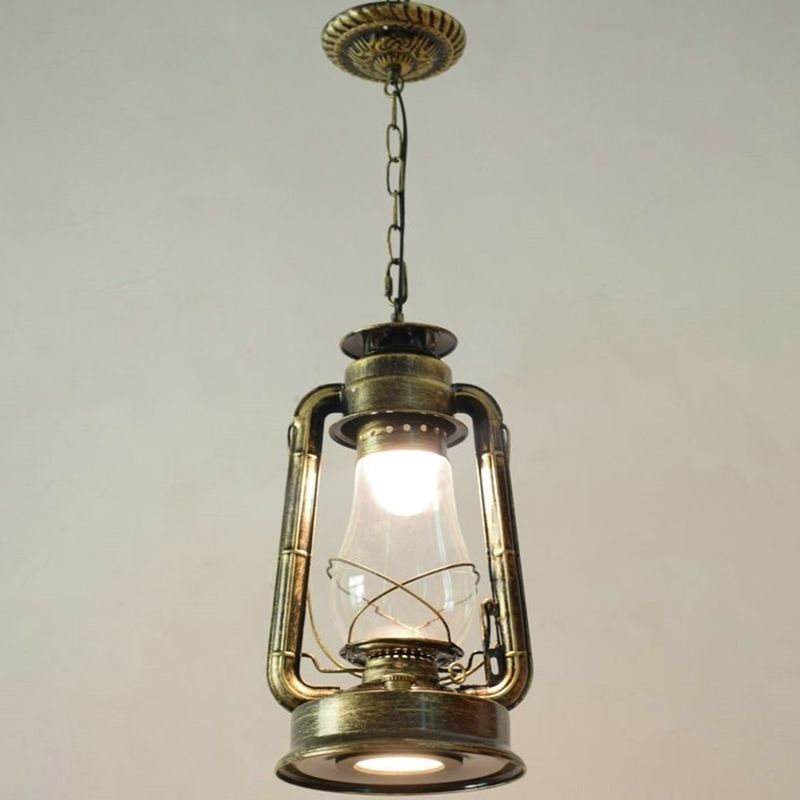 Silva Vintage Rustic Kerosene Pendant Light, 3 Color, 4 Style