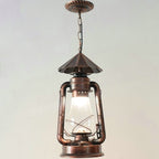 Silva Vintage Rustic Kerosene Pendant Light, 3 Color, 4 Style