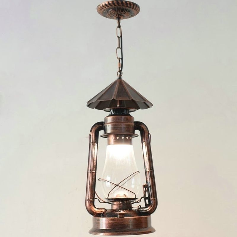 Silva Vintage Rustic Kerosene Pendant Light, 3 Color, 4 Style
