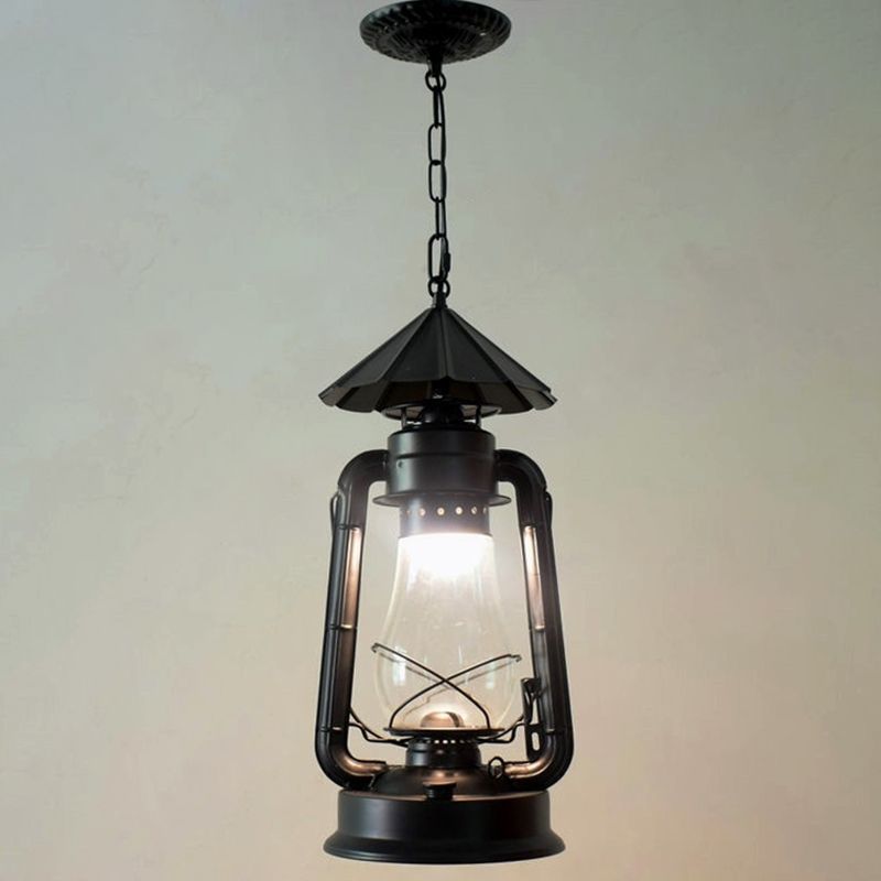 Silva Vintage Rustic Kerosene Pendant Light, 3 Color, 4 Style